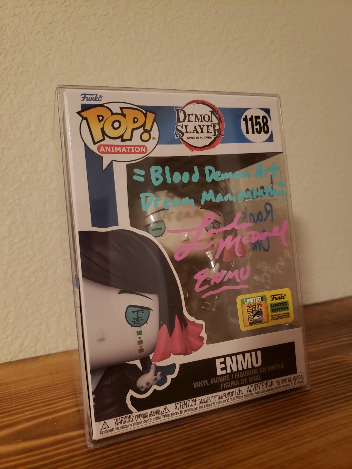 Enmu #1158 SDCC Con Sticker Funko Pop Signed