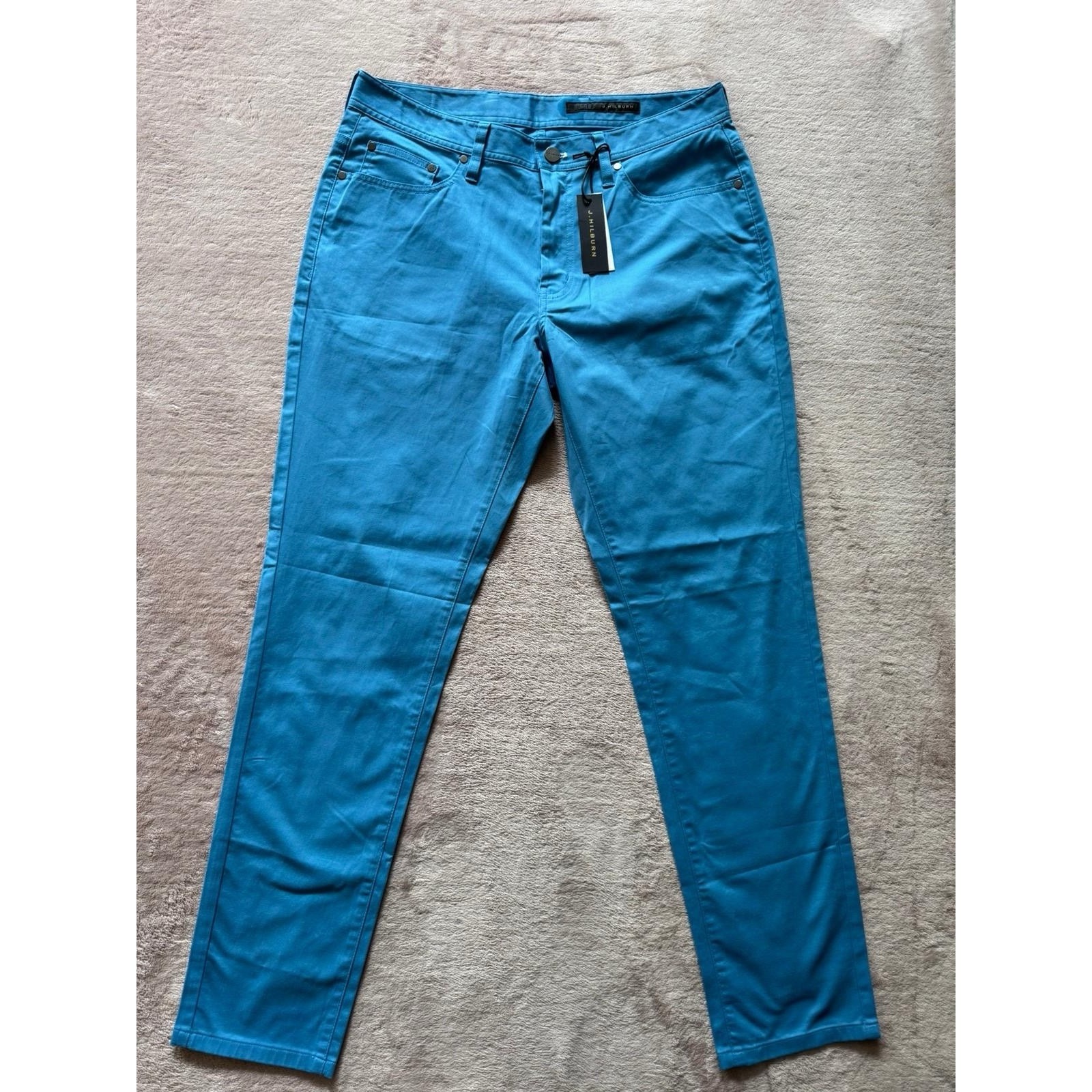 J Hilburn Mens Chino Blue Pants CShinners Size 33 NWT