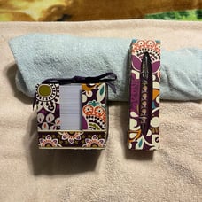 Vera Bradley Plum Crazy Note Cube/Pen NIP