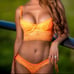 Neon Orange Lace Lingerie Set