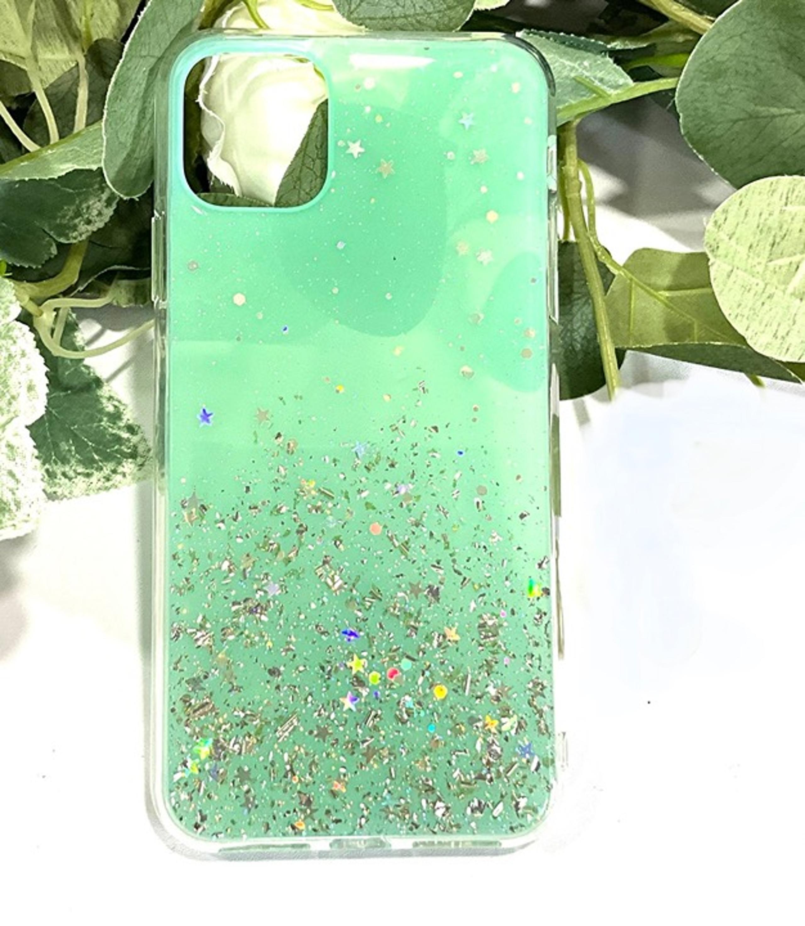 iPhone 11 Pro Case Blue Green + Gradient Glitter