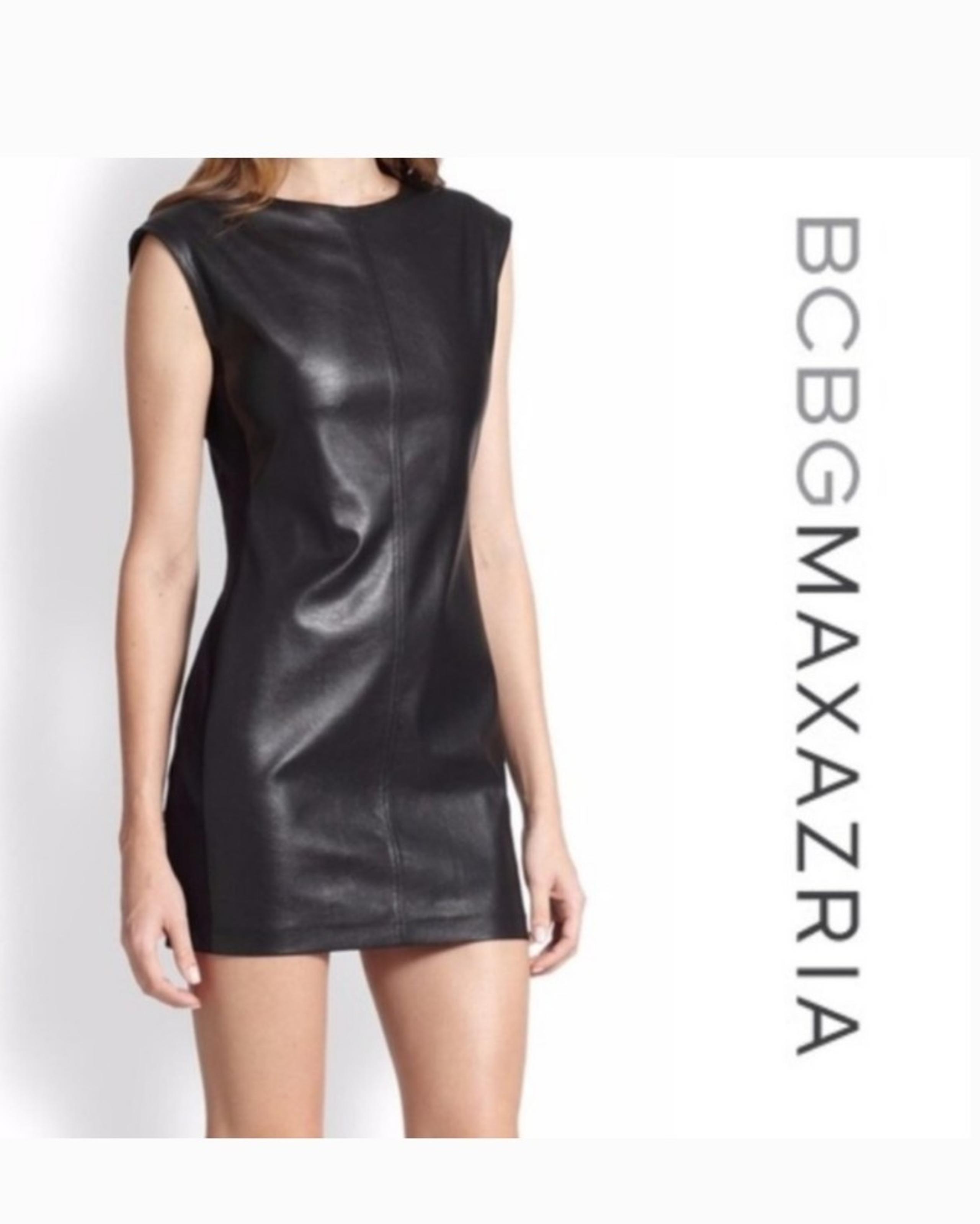 BCBG MAXAZRIA "Karlee" faux leather dress (color black size XXS)