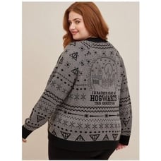 Torrid x harry potter fair isle bomber moto jacket coat swestet cardigan sz 2