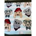 Preppy Dogs Print 3-pc Dog Bath Towels Set