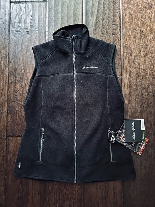 Eddie Bauer Polartec Fleece Black Vest XS NWT!