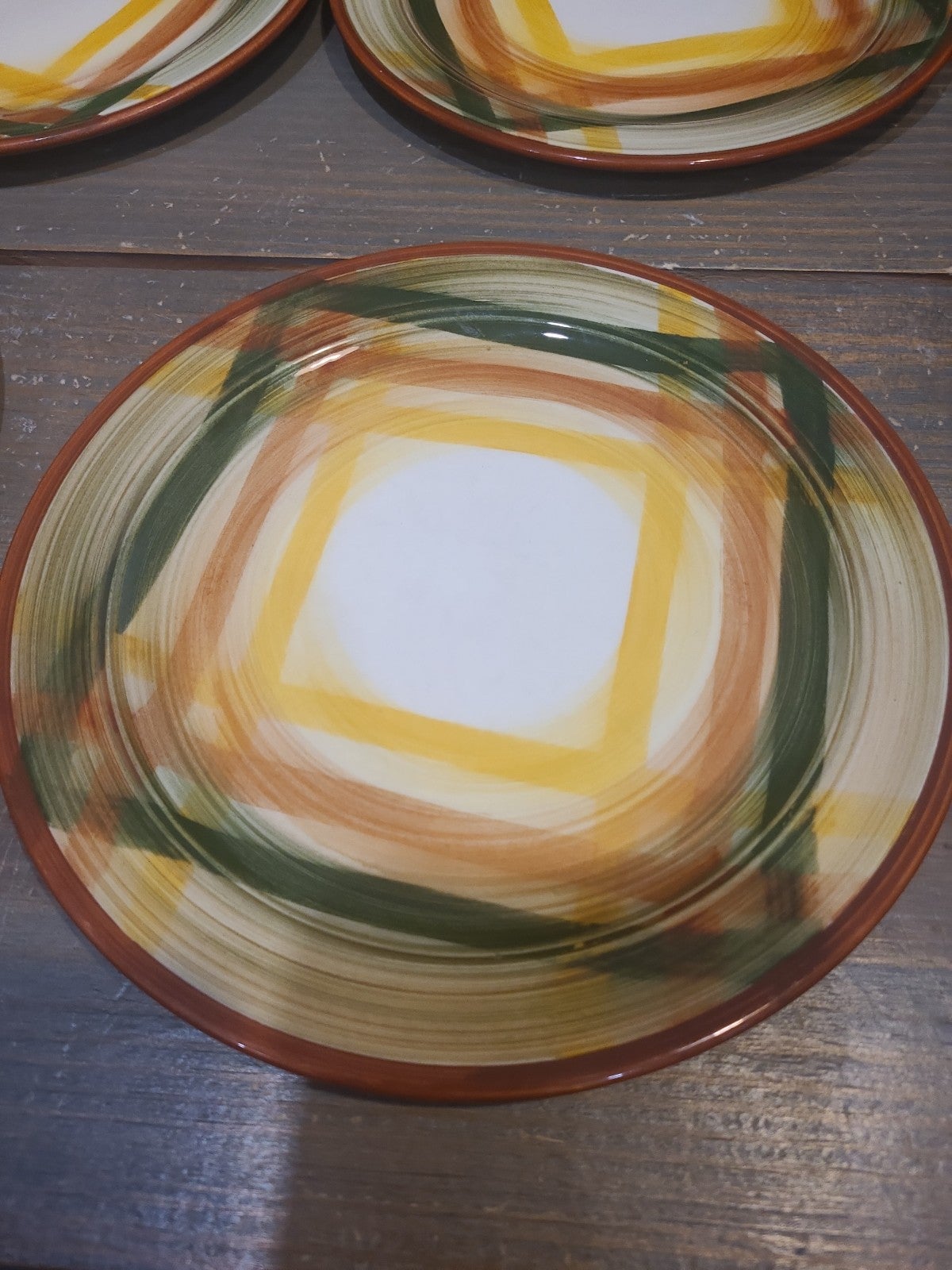 Vintage Homespun Vernonware, California U.S.A. Salad Plates