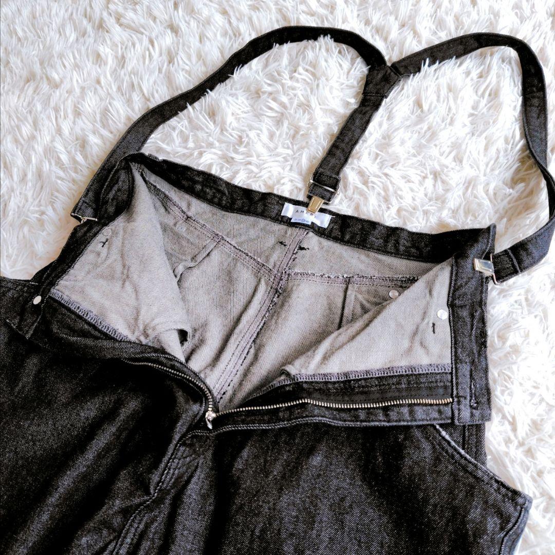 AMERI　HIGH WAIST SUSPENDER PANTS　グレー AMERI HIGH WAIST WIDE SUSPENDERS PANTS
