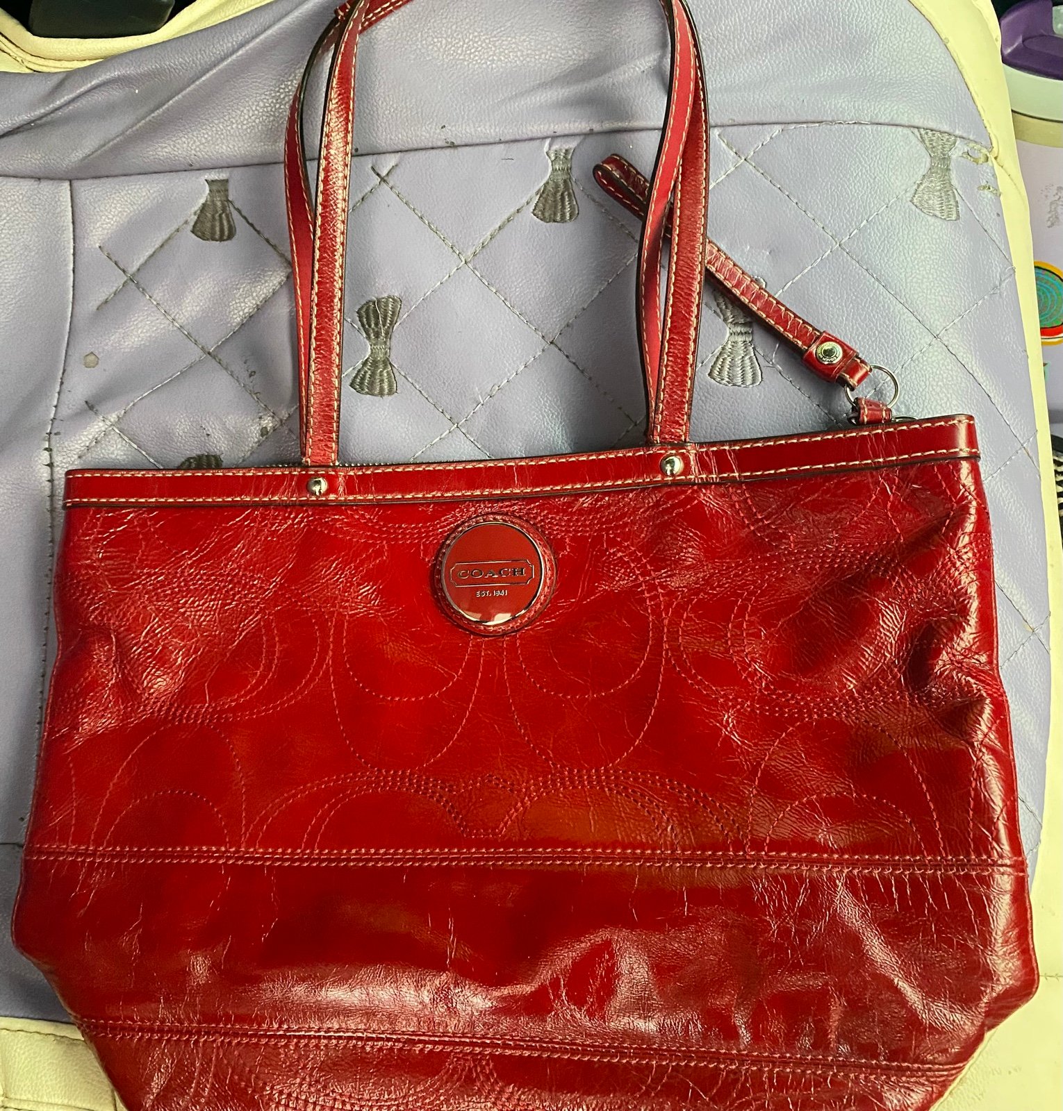 Beautiful red coach purse