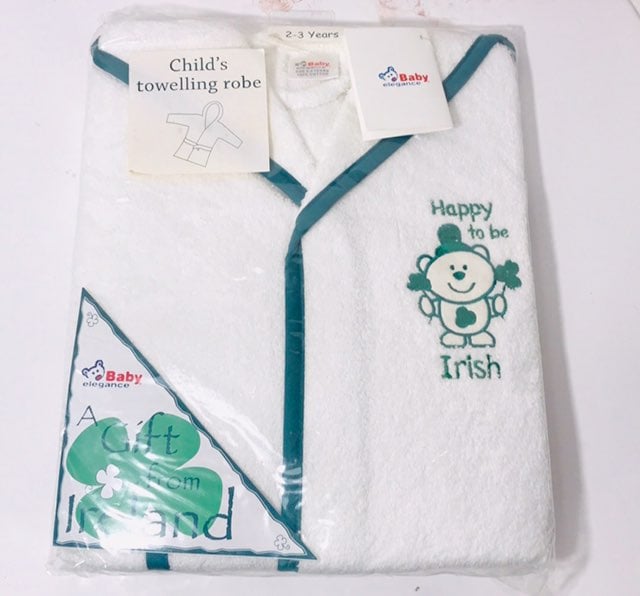 NWT Happy To Be Irish Towelling Robe Bab