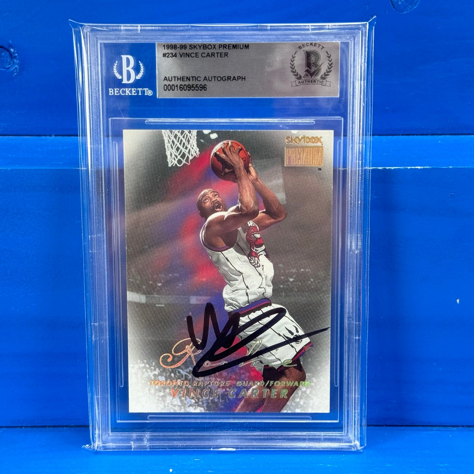VINCE CARTER 1998 Skybox Premium Autograph Rookie Card RC Beckett BAS Cert Auto