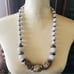 Handcrafted repurpose mixed material chunky bead necklace