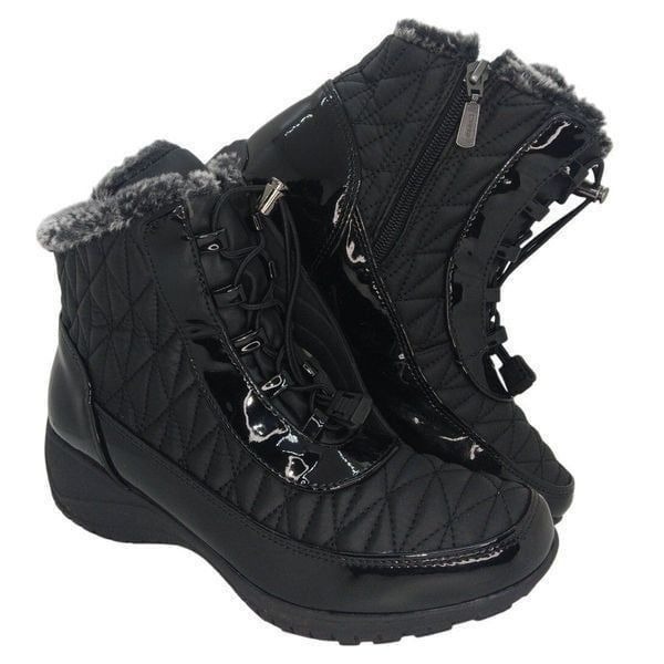 Khombu Womens NEW w/Box All Weather Waterproof, Cold Rated Black Boots - sz. 8W