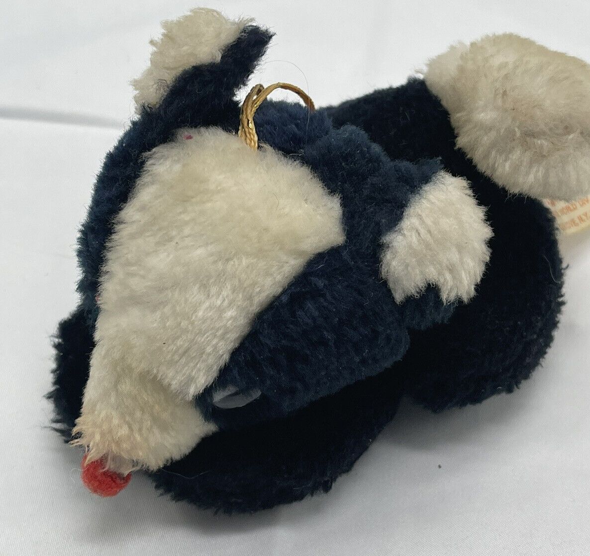 VINTAGE Fun World SKUNK Plush 5 Black and White Tail Stuffed Animal Toy RARE