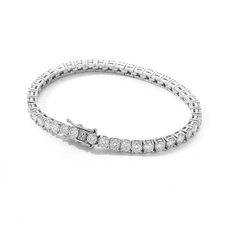 REAL 3mm 5.4 CTW MOISSANITE Tennis Bracelet- VVS D- 925 Passes Tester
