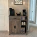 Rustic Oak Floor Storage Accent Cabinet: Versatile Design with Doors, Shelves