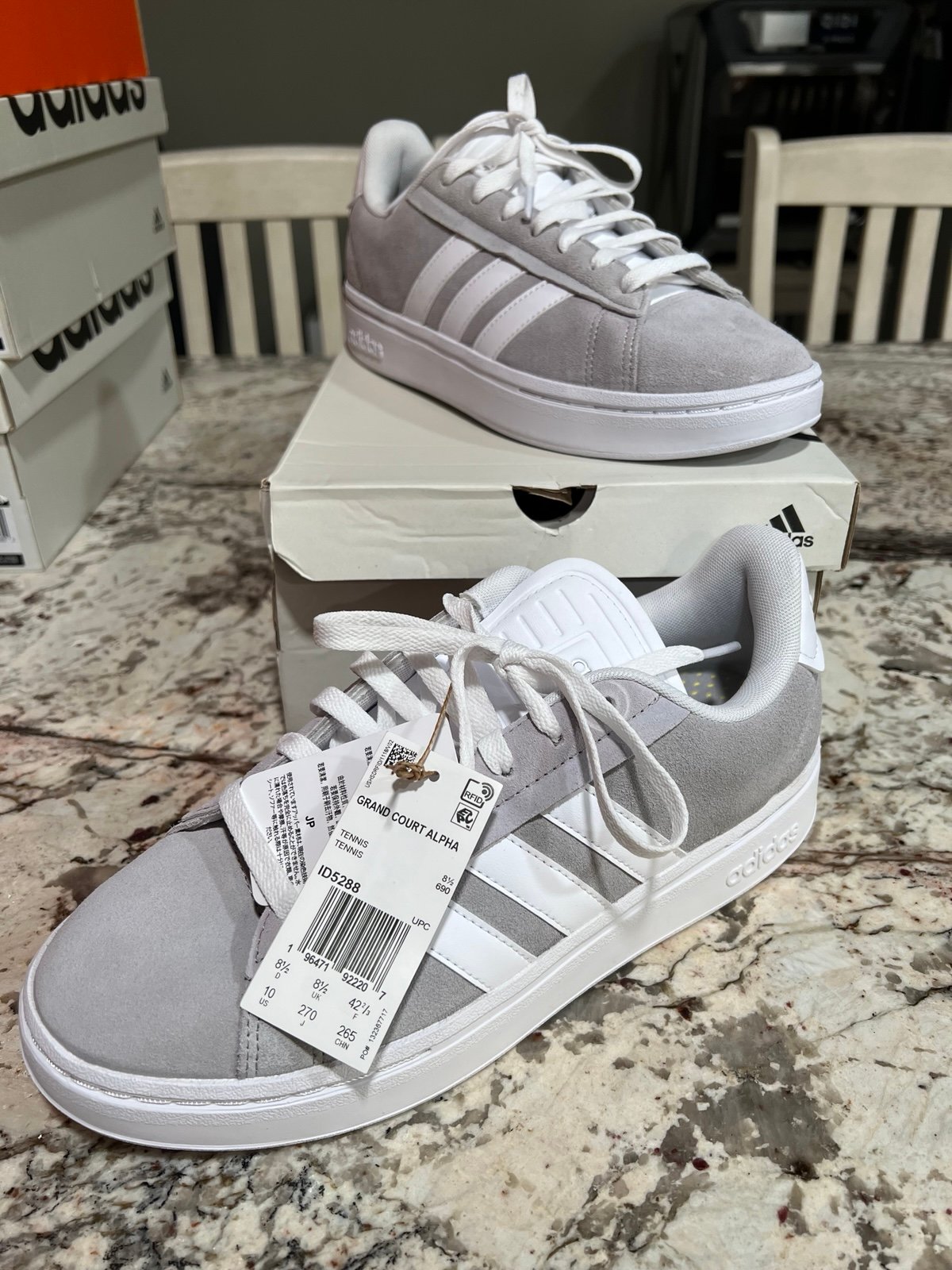 NEW - Adidas Womens Grand Court Alpha Gray Tennis Shoes Size 10 - ID5288