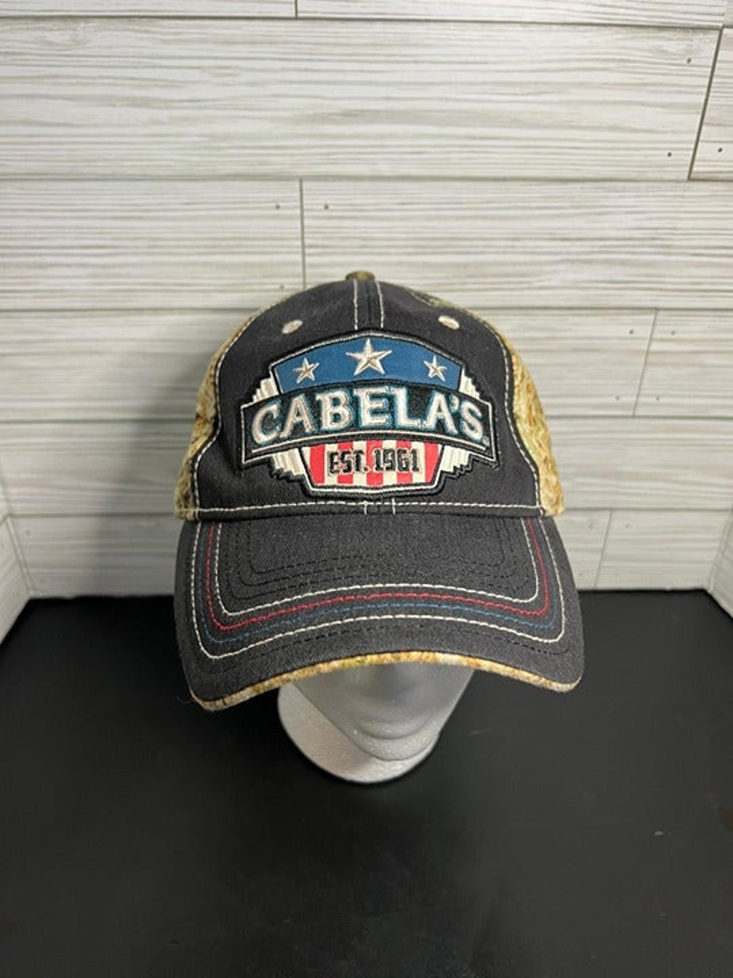 Cabela's Est. 1961 Black & Camo Stitched Design Adjustable Baseball Hat