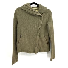 ANTHROPOLOGIE Saturday Sunday Army Green Asymmetrical Hoodie Jacket Size XS