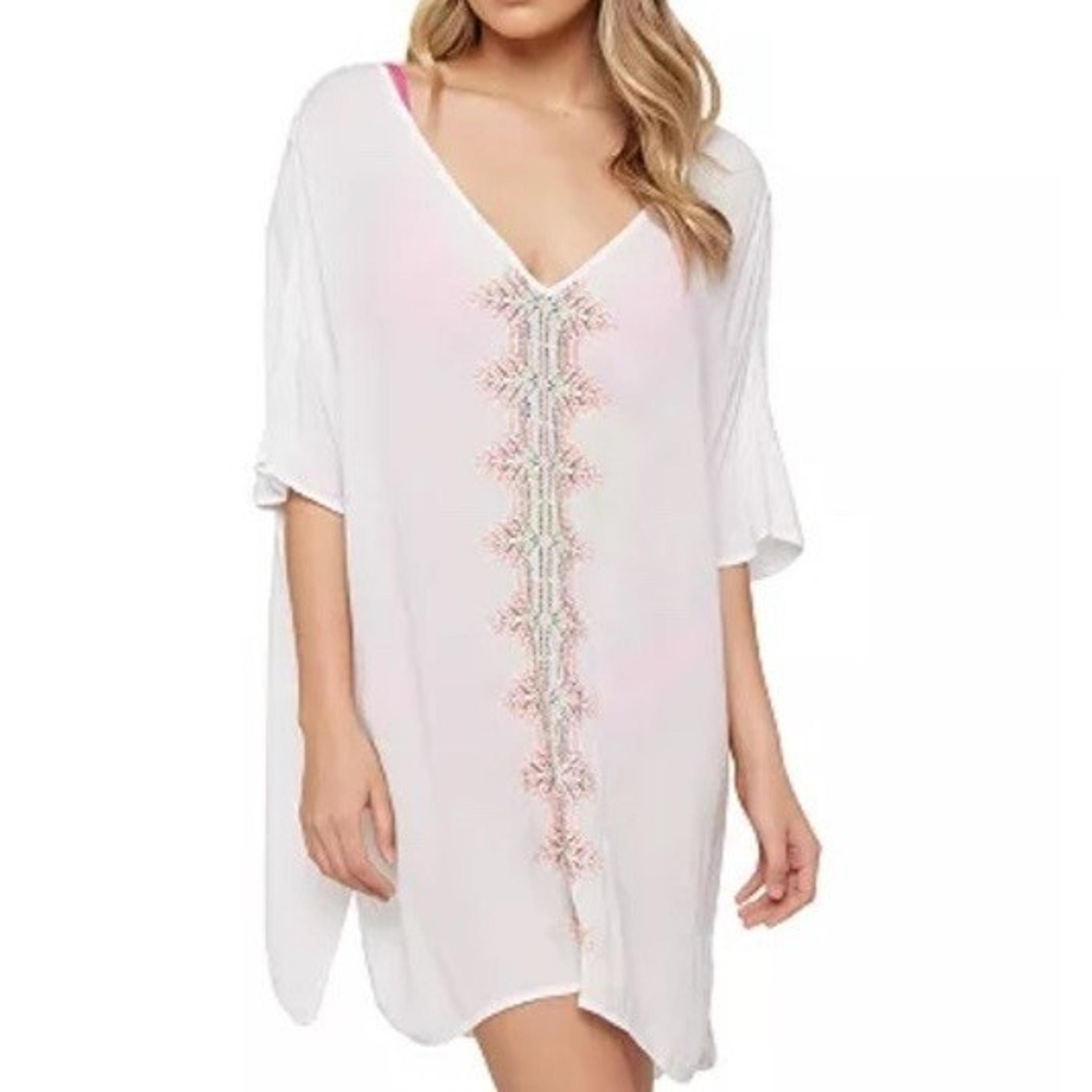 O'Neill Juniors Francis Embroidered White Gauze Swimsuit Cover-Up Size Small NWT
