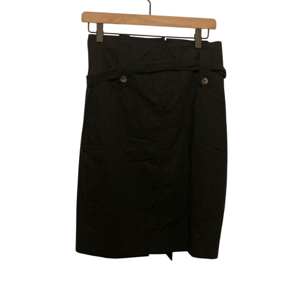 Theory Button Belted Accent Retro 60's Fit Pencil Skirt Formal Jackie Kennedy