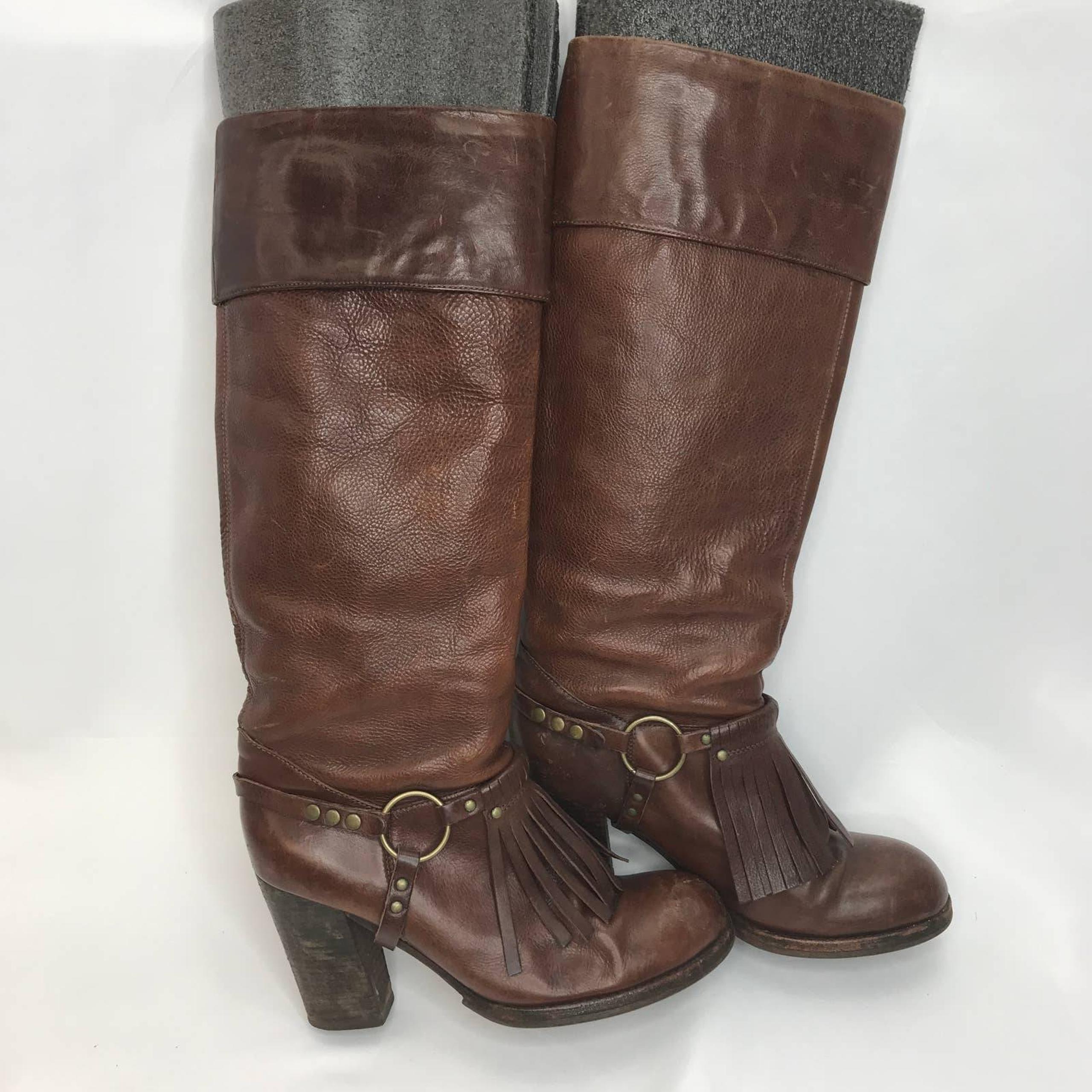 Ash tall distressed  leather boots