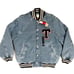 Tommy Jeans Hilfiger Women's Denim Snap-Front Cotton Letterman Jacket Large 239
