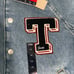 Tommy Jeans Hilfiger Women's Denim Snap-Front Cotton Letterman Jacket Large 239