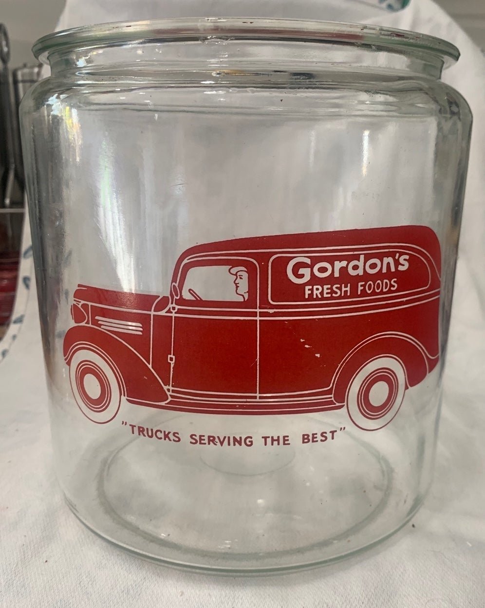 Vintage 1940’s Gordon's Country Store Counter with Metal Lid Advertisement