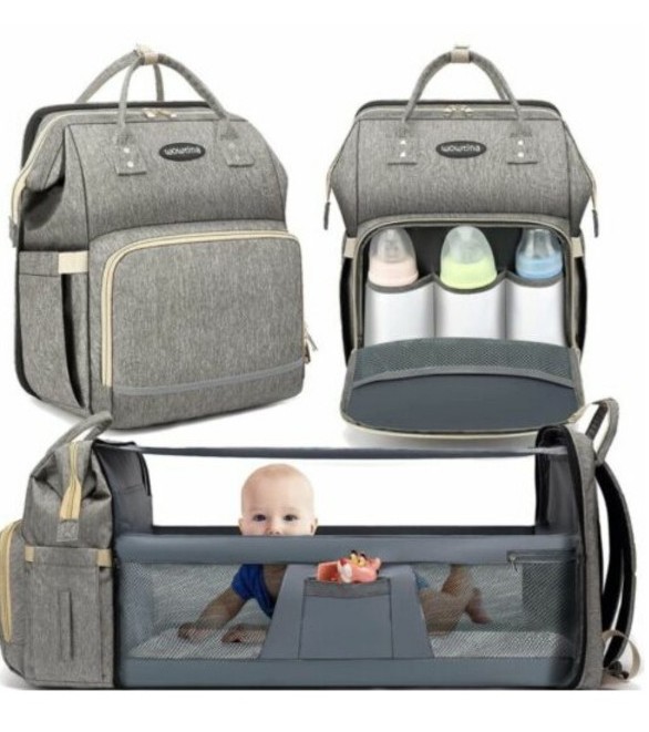 WOWTINA Diaper Bag Backpack Portable Crib New