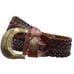 CAbi Braided Leather Belt Wide Boho Western Buckle Accent Brown Women's M
