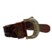 CAbi Braided Leather Belt Wide Boho Western Buckle Accent Brown Women's M