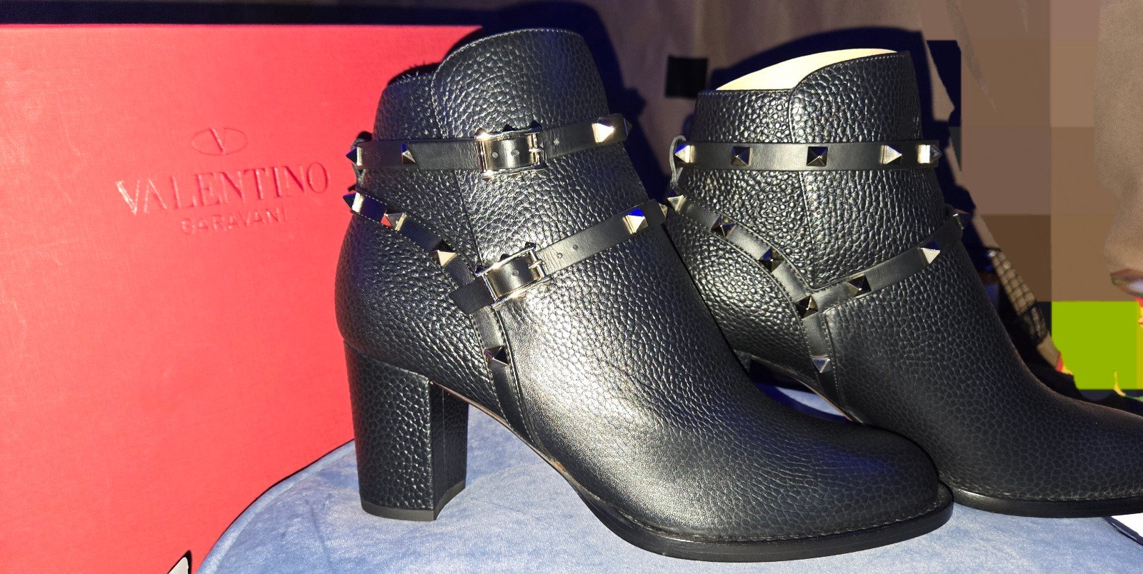 Valentino Garavani Rockstud Patent Leather Booties