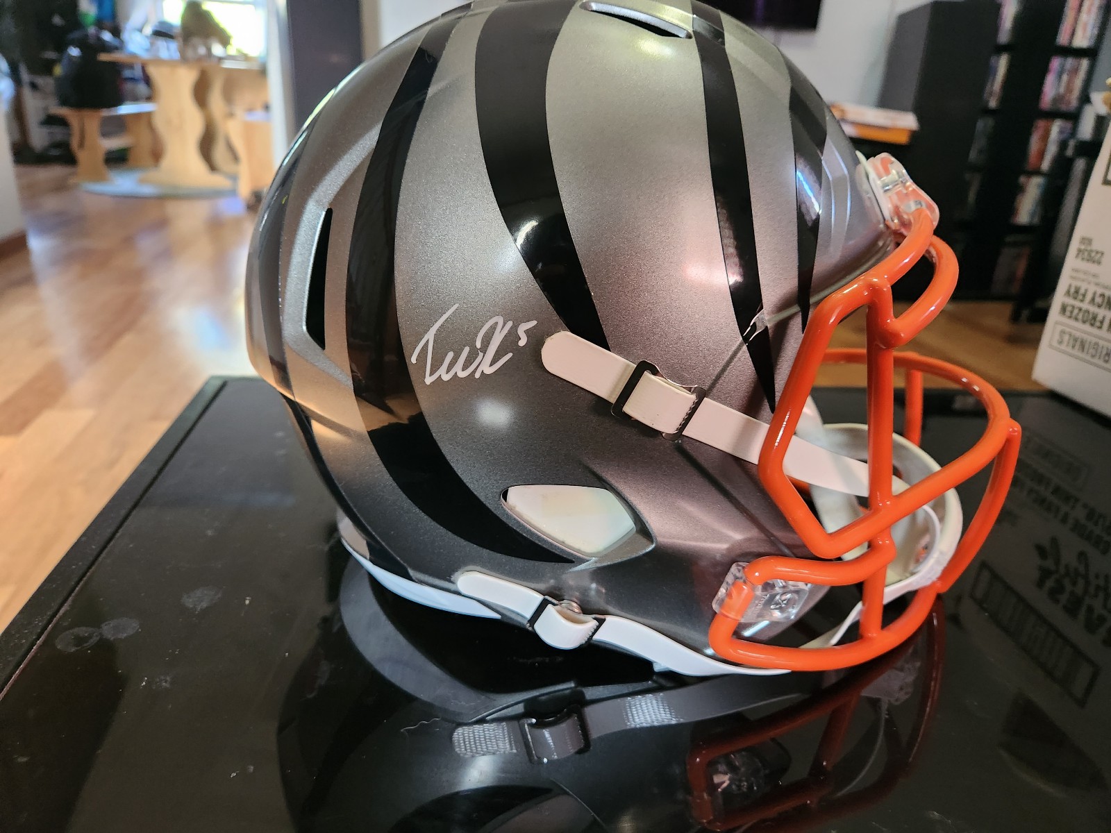 Bengals Tee Higgins Signed Flash Full Size Speed Proline Helmet BAS Witnessed