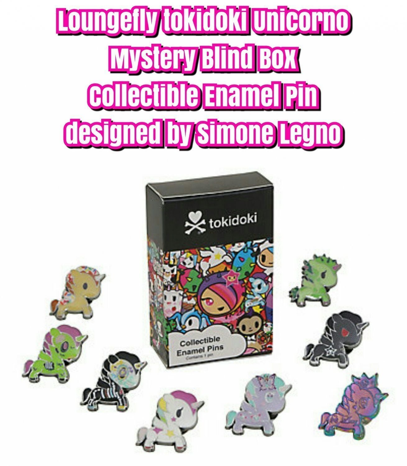 Loungefly tokidoki Unicorno Blind Box Enamel Pin Case of ×18 Packs