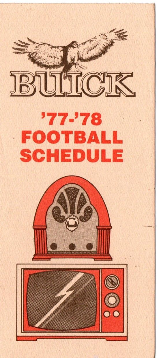 Buick 1977-1978 football schedule mutual broadcasting system RARE OOP