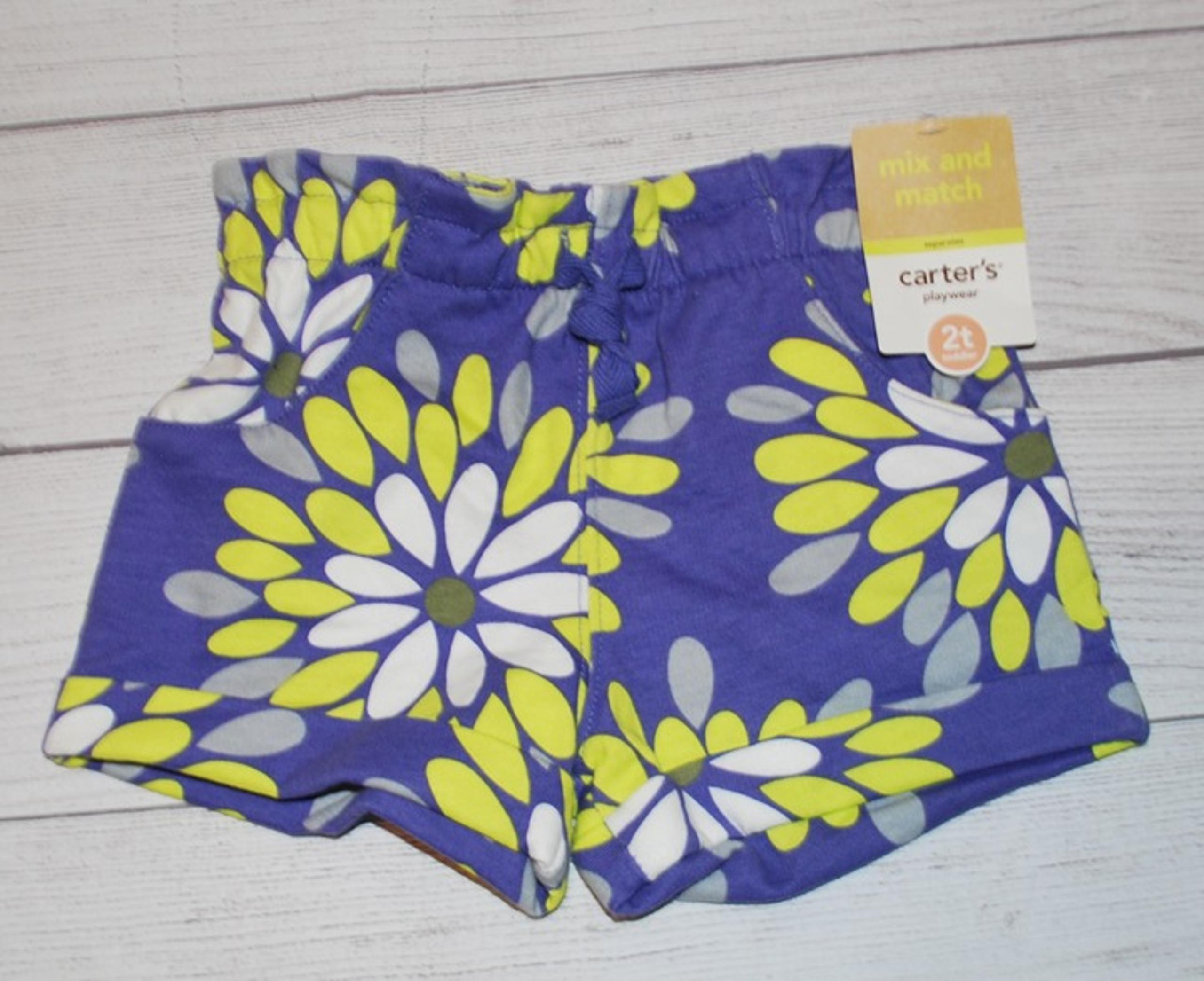 NEW GIRLS size 2t purple floral shorts by Carter's