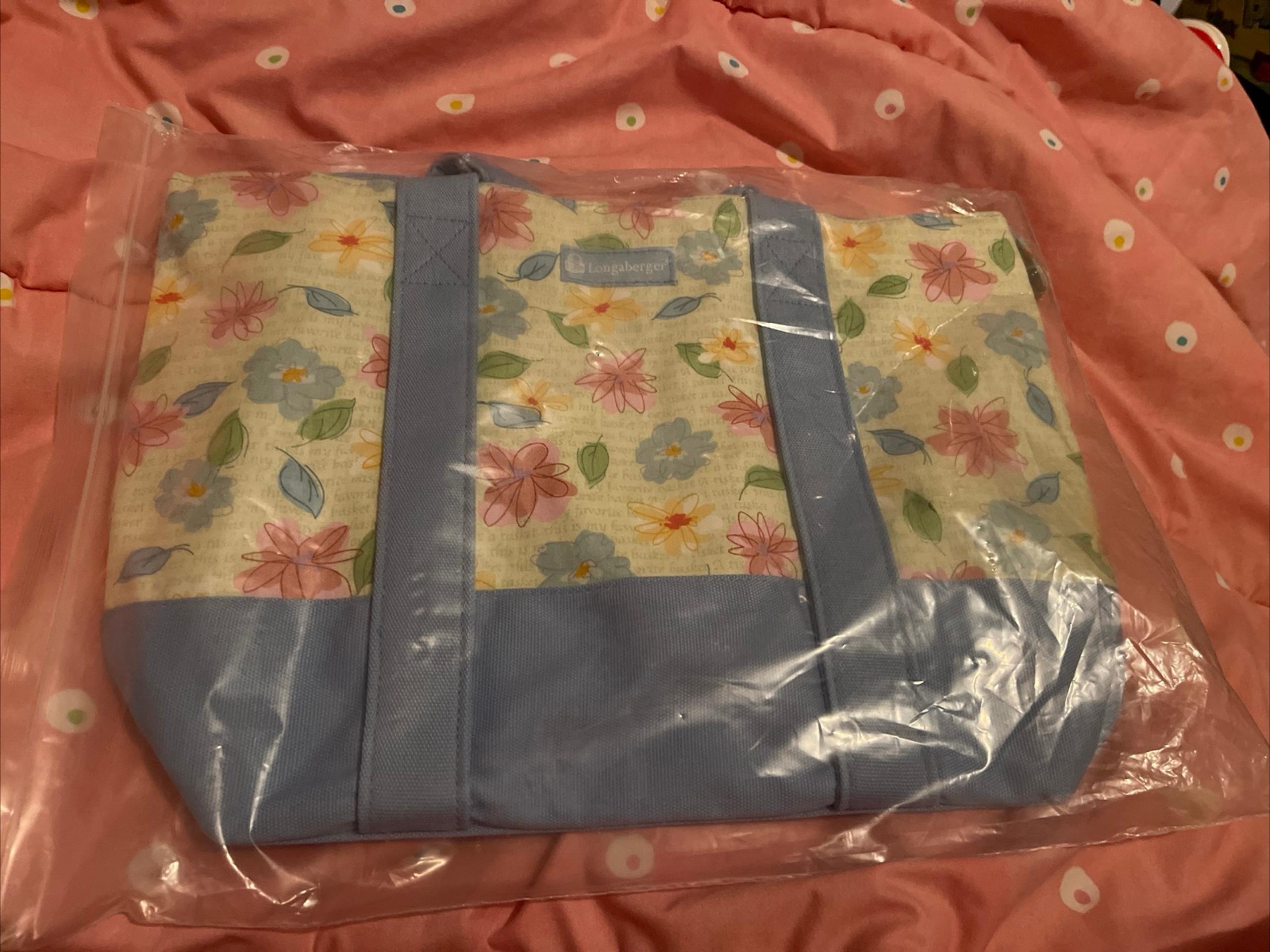 Longaberger Fabric Gift Bag Floral Blooms 2009 Mothers Day tote, new in package.