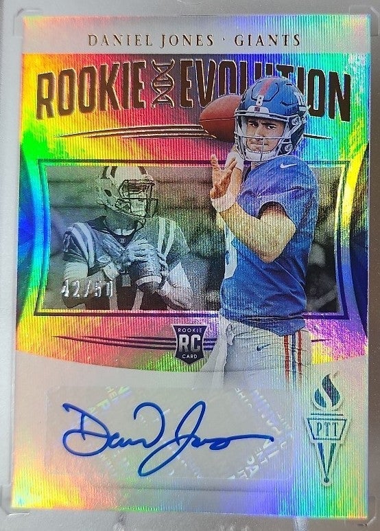 2019 passing the torch Daniel Jones Auto /50 Rookie Evolution,Origins,Luminance