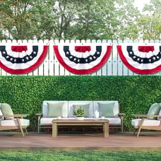 4PCS American Pleated Fan Flag, 3 x 6 Feet USA Patriotic Half Fan Bunting Flag