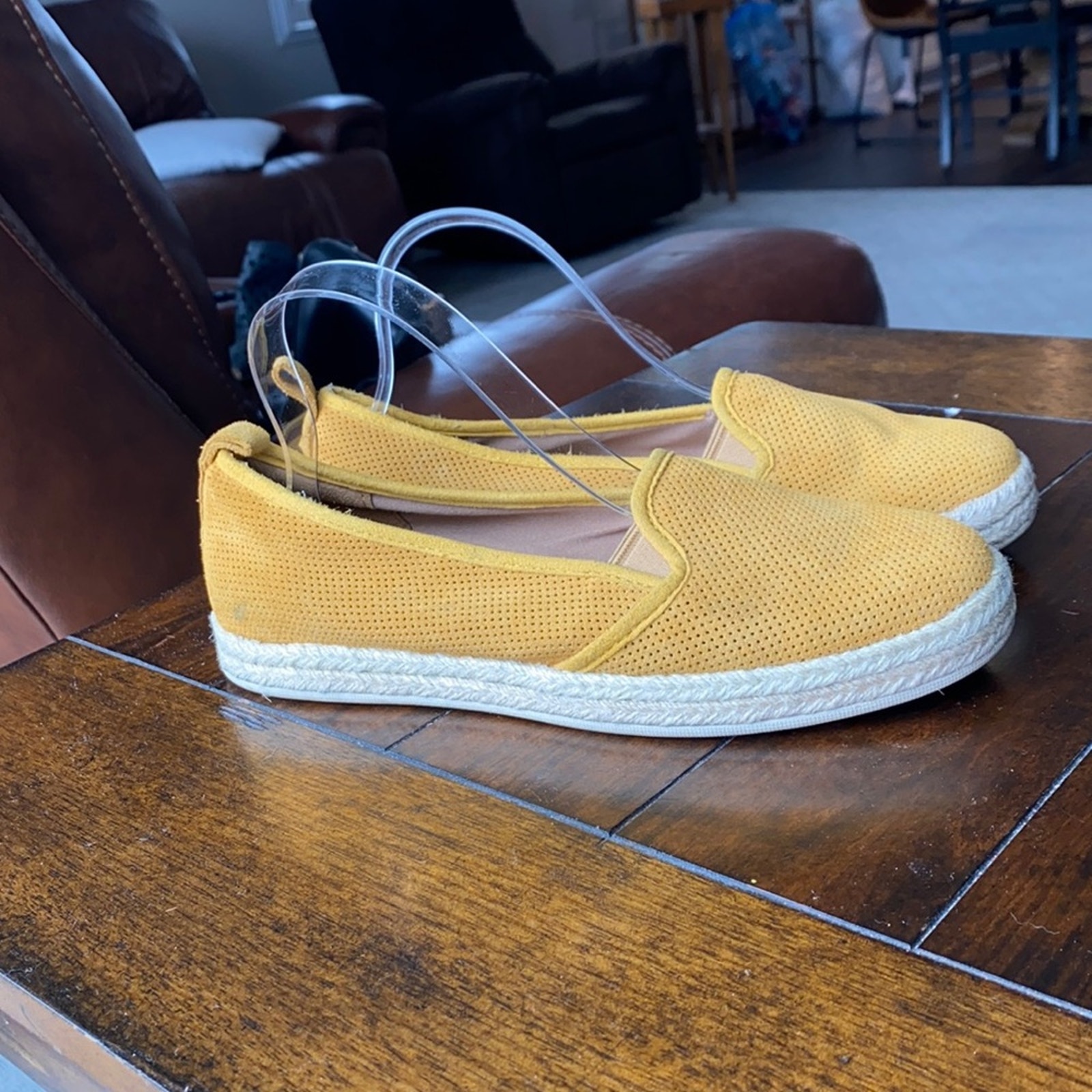 Clarks Yellow Suede Azella Theoni Flats mustard yellow