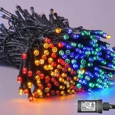 String Lights, 66ft 200 LED Christmas Lights Multicolor, Green Wire Twinkle Tree