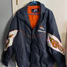 Vintage 90s Broncos ProPlayer leather coat
