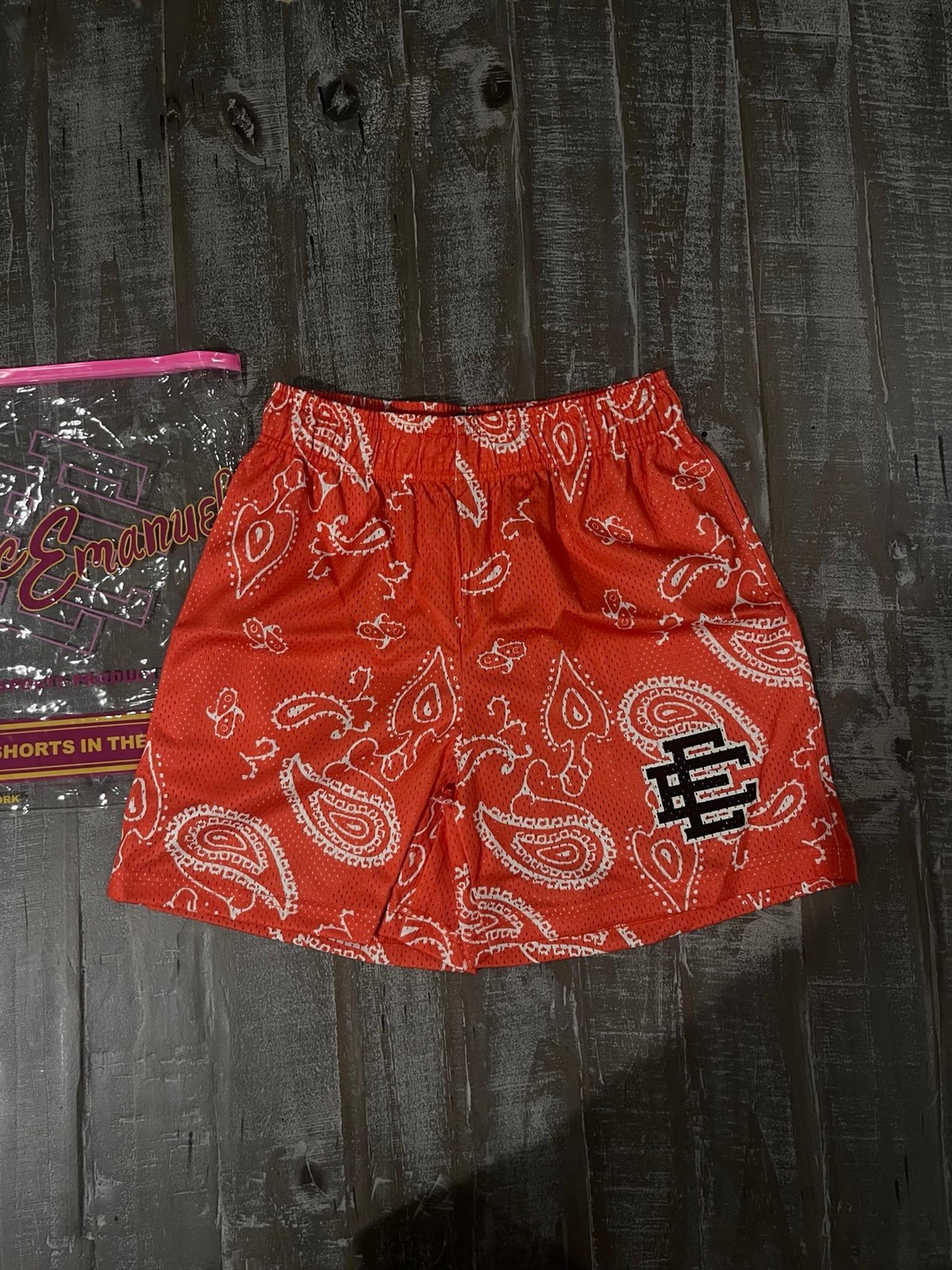 New Eric Emanuel EE Basic Short Orange Paisley Men's Sz Medium