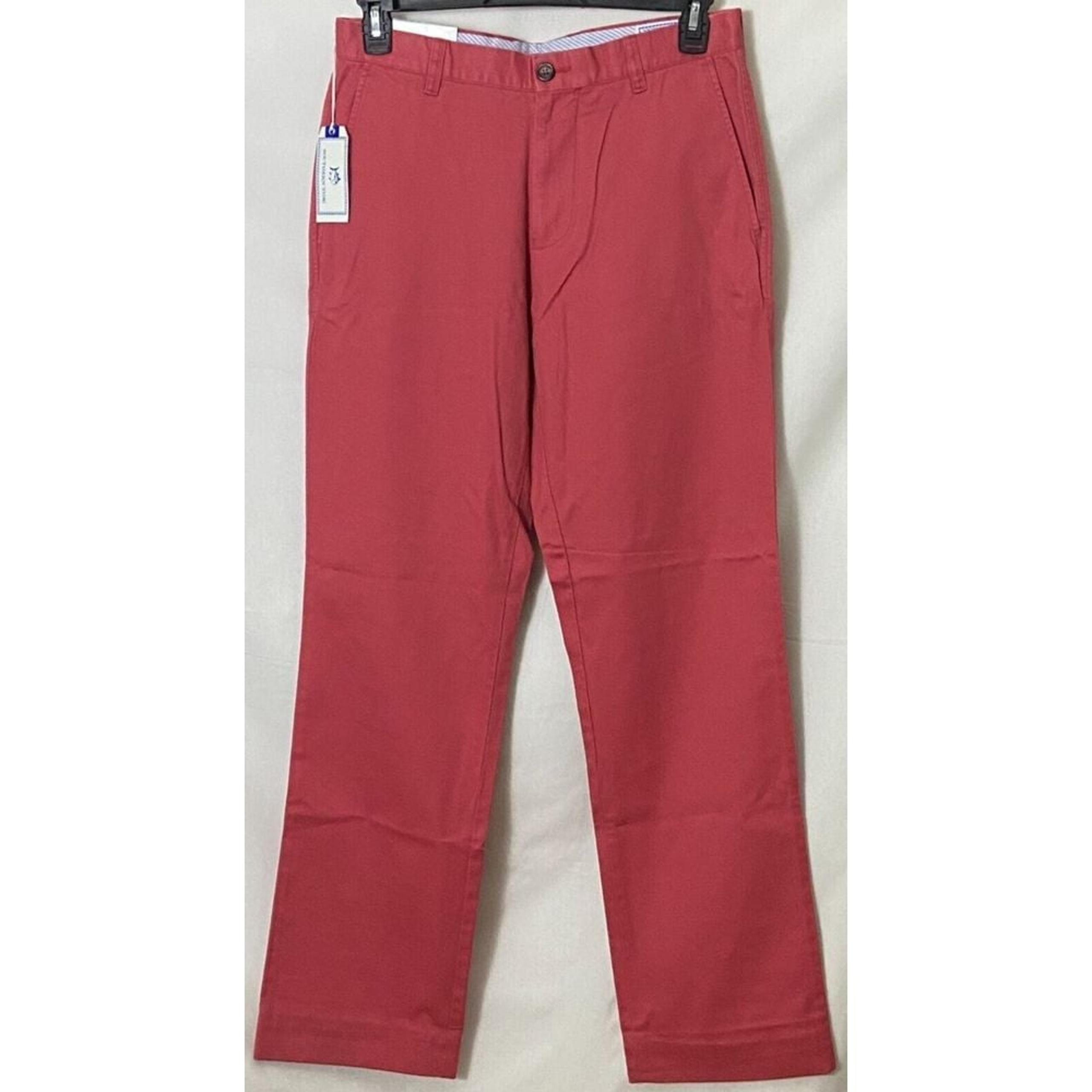 Southern Tide Men Pants 32 unf Skipjack Classic Casual Chino Charleston Red NWT