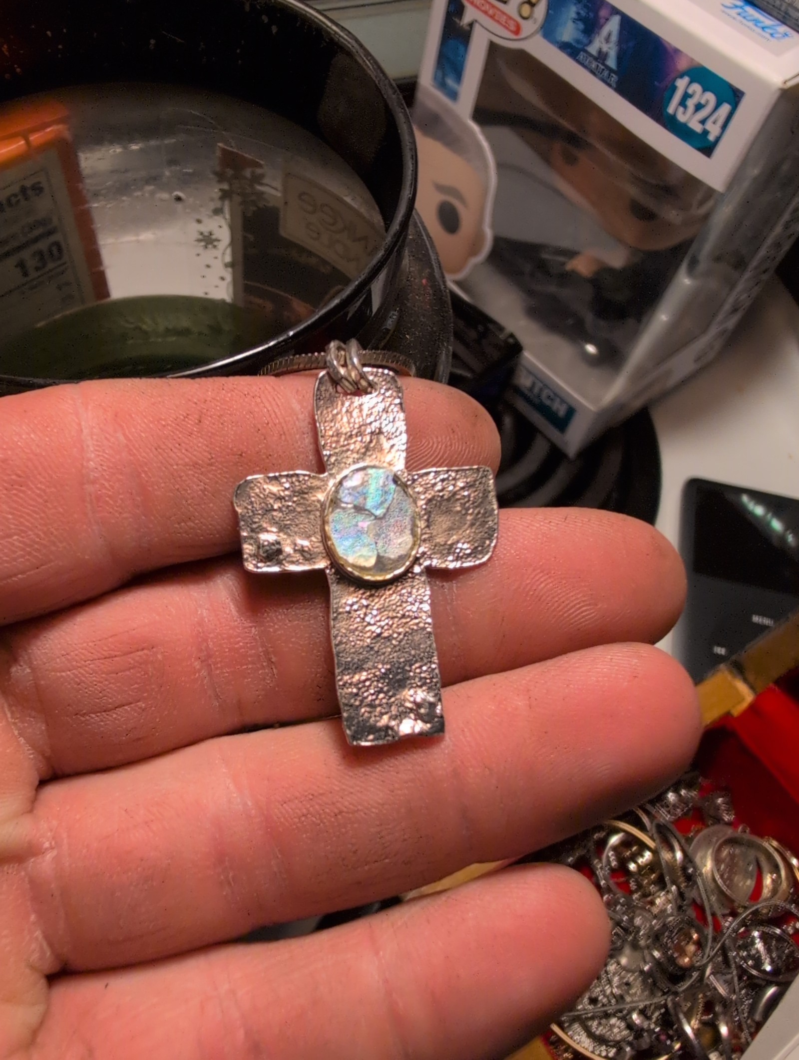 Vintage silver cross necklace