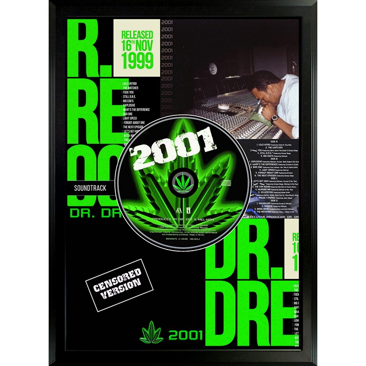 Dr. Dre - Framed CD Poster, Hip Hop, 'The Chronic', '2001' Iconic Albums