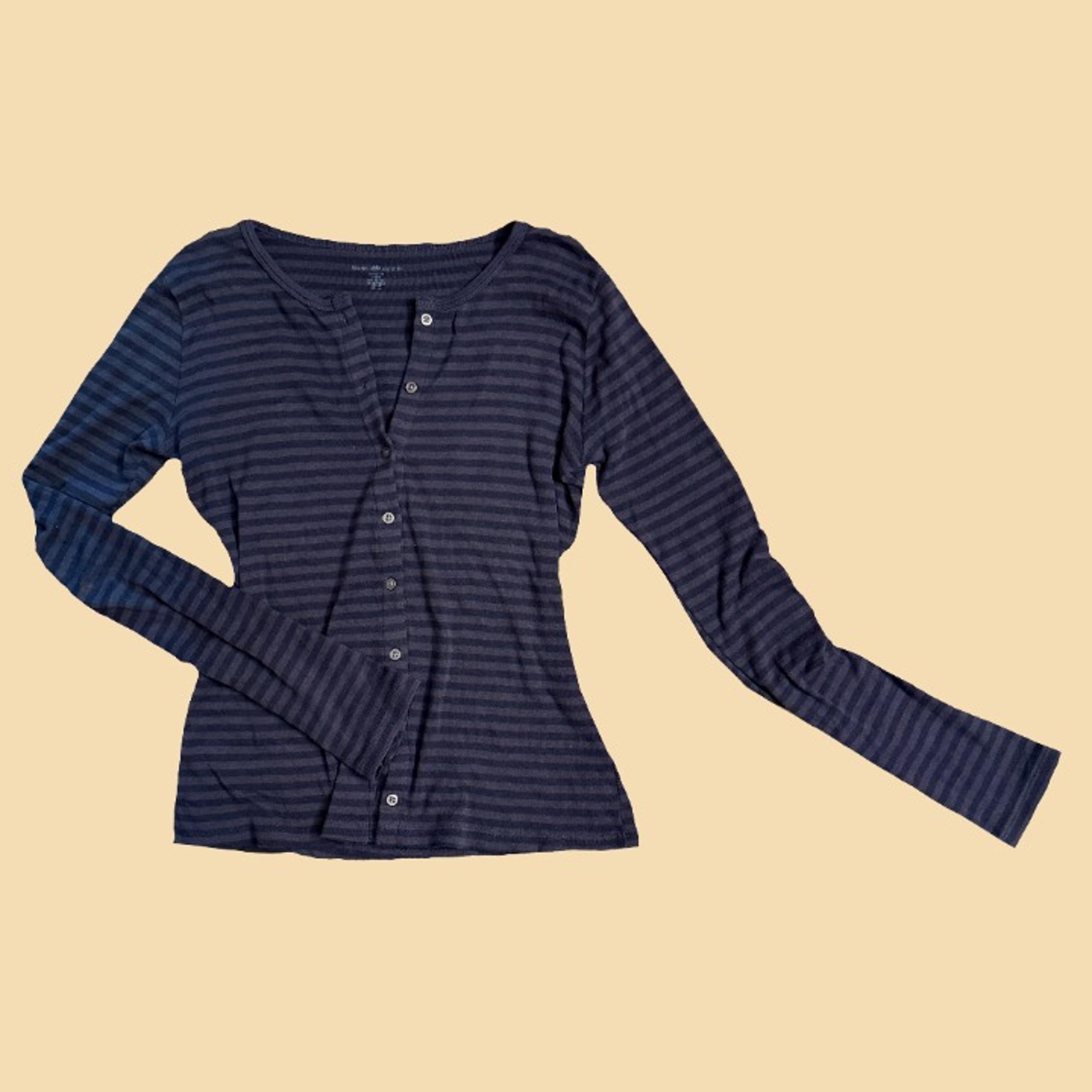 Brandy Melville Cotton Striped Long-sleeve Button-down Cardigan