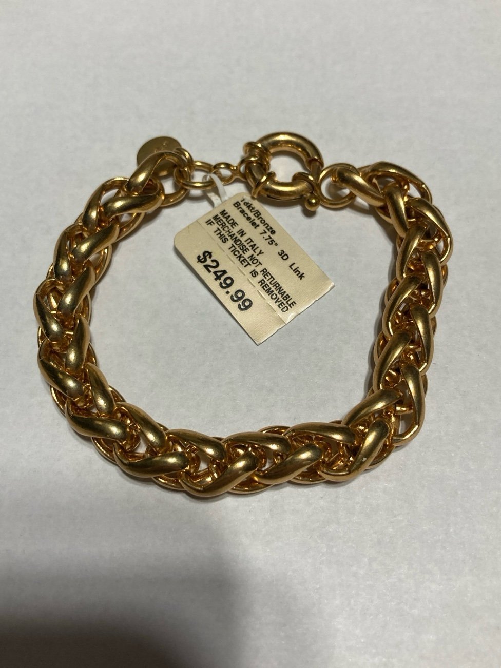 18 karat gold Bronze bracelet 7 3/4”