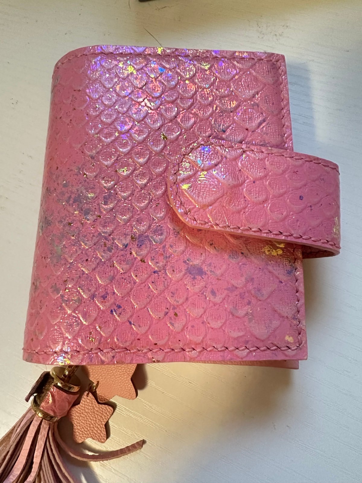 Special Genuine Leather Handmade A9 3 Hole Mini Journal