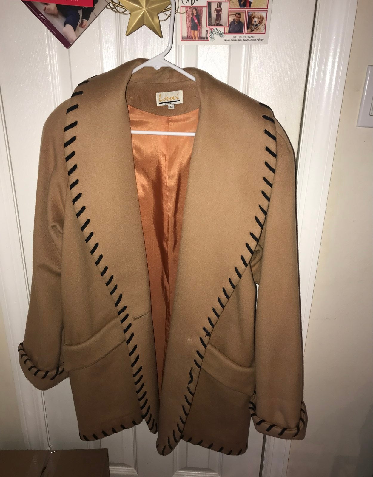 Vintage beige Wool and nylon long over